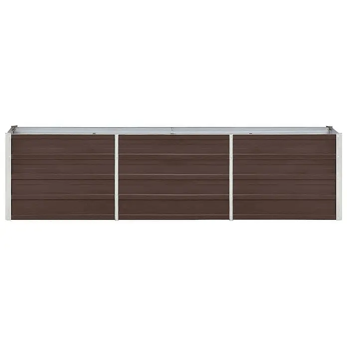 Furnicato Hochbeet verzinkter Stahl - 240 x 40 x 45 cm, Stahl, Braun - Langes braunes Hochbeet aus Wellblech mit silbernem Rahmen.