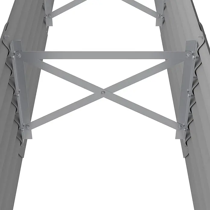 Furnicato Hochbeet - 224 x 40 x 36 cm, Stahl, Grau - Grau-metallische Stützstruktur mit robuster Kreuzverstrebung.