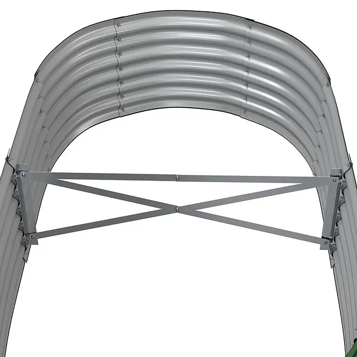 Furnicato Hochbeet - 152 x 80 x 36 cm, Stahl, Grün - Silbernes gewölbtes Gestell aus verzinktem Stahl mit Querstreben für Gartentunnel oder Gewächshaus.