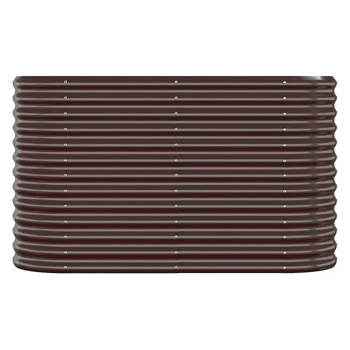 Furnicato Hochbeet - 114 x 40 x 68 cm, Stahl, Braun - Dunkelbraunes, geriffeltes Hochbeet aus Metall.