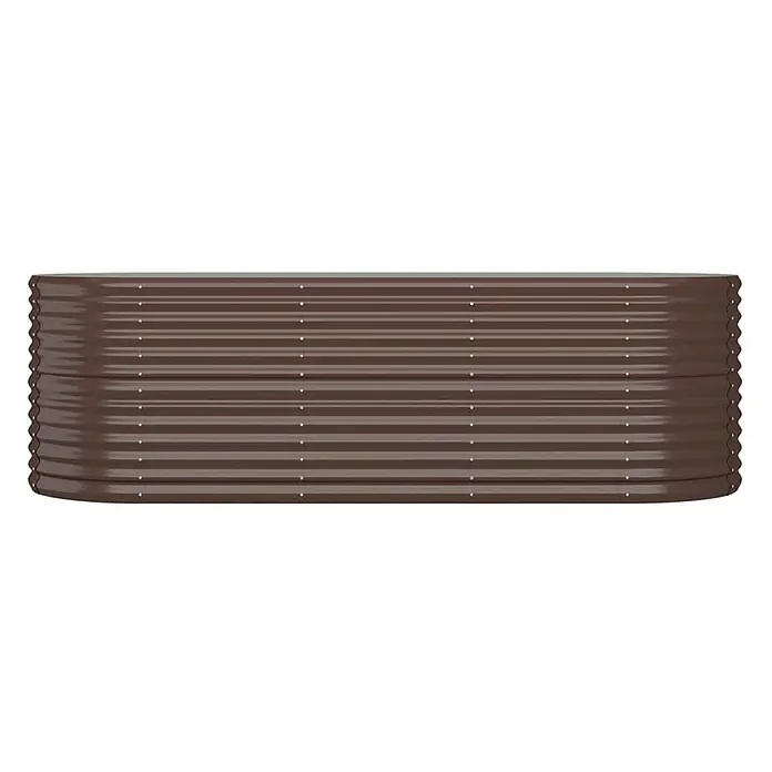 Furnicato Hochbeet - 224 x 80 x 68 cm, Stahl, Braun - Langes, dunkelbraunes Hochbeet aus Wellblech mit sichtbaren Befestigungen.