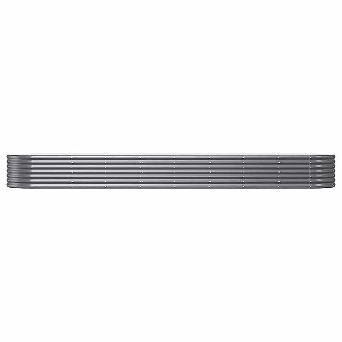 Furnicato Hochbeet - 368 x 80 x 36 cm, Stahl, Anthrazit - Langes, rechteckiges Hochbeet aus gewelltem Metall in Silber/Grau.