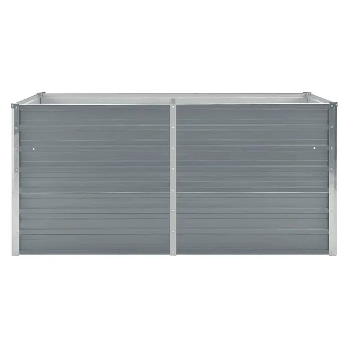 Furnicato Hochbeet - 160 x 80 x 77 cm, Metall, Grau - Graues Hochbeet aus verzinktem Stahl mit Wellblechpaneelen. Ideal für den Anbau von Pflanzen und Gemüse.