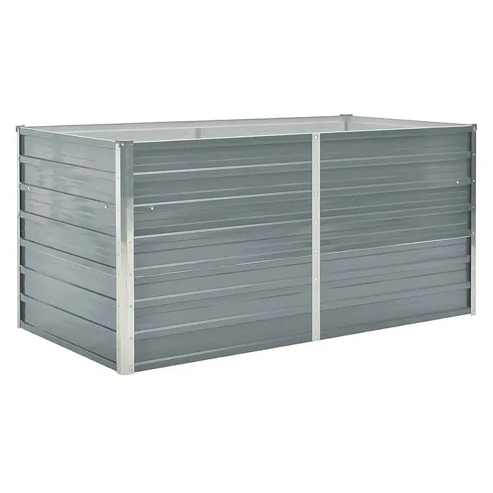 Furnicato Hochbeet - 160 x 80 x 77 cm, Metall, Grau - Grau verzinktes Hochbeet aus Stahl mit gewellten Seiten.