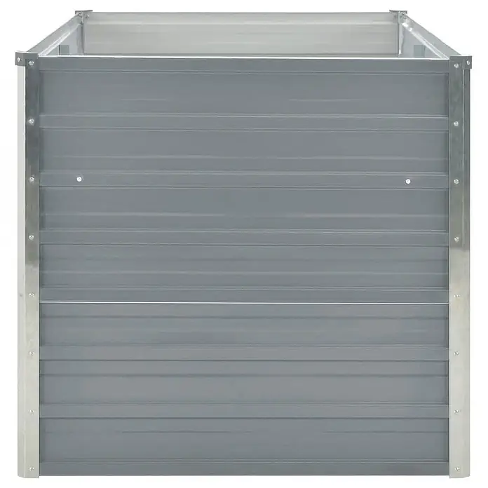 Furnicato Hochbeet - 160 x 80 x 77 cm, Metall, Grau - Großes graues Hochbeet oder Komposter aus Metall mit geriffelten Paneelen.