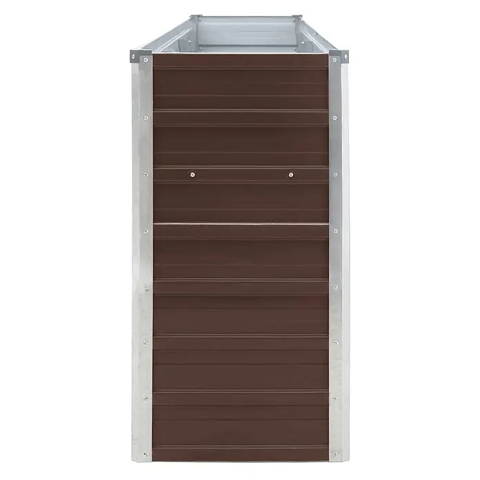 Furnicato Hochbeet - 320 x 40 x 77 cm, Metall, Braun - Rechteckiges braunes Hochbeet aus Wellblech mit silbernem verzinktem Rahmen.