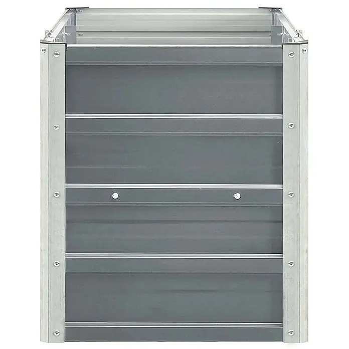 Furnicato Hochbeet - 240 x 40 x 45 cm, Stahl, Grau - Graues Hochbeet aus Metall mit Wellblechpaneelen und Eckstützen.