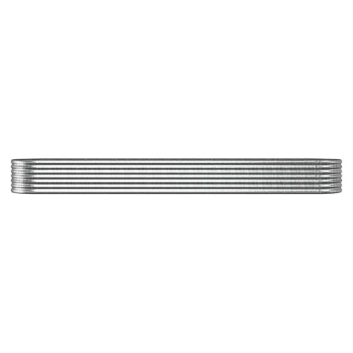 Furnicato Hochbeet - 368 x 80 x 36 cm, Stahl, Silber - Langes, silbernes Wellrohr aus Metall.
