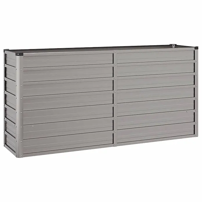 Furnicato Hochbeet - 160 x 40 x 77 cm, Stahl, Braun - Langes, graues Hochbeet aus Metall mit horizontalen Paneelen.