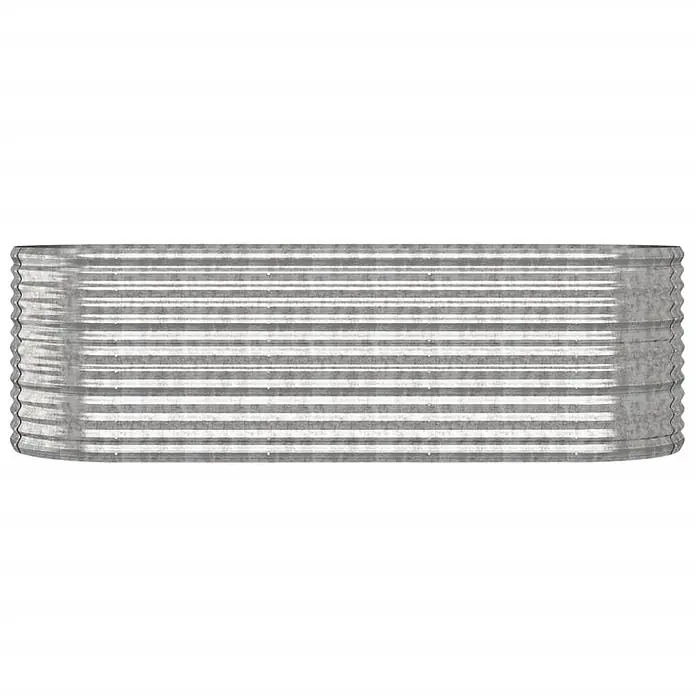 Furnicato Hochbeet - 224 x 80 x 68 cm, Stahl, Silber - Verzinktes Wellblech-Hochbeet.