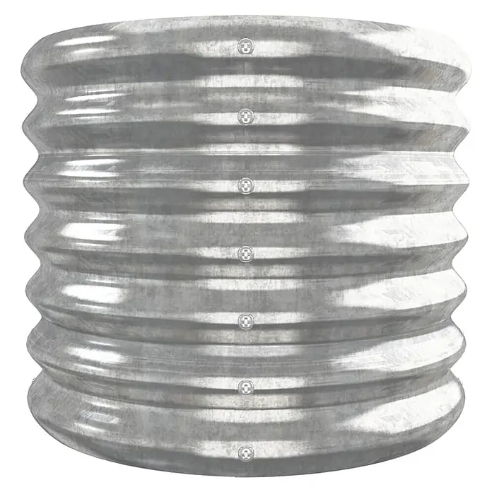 Furnicato Hochbeet - 332 x 40 x 36 cm, Stahl, Silber - Wellenförmige verzinkte Metall-Lichtschachtauskleidung mit Befestigungselementen.