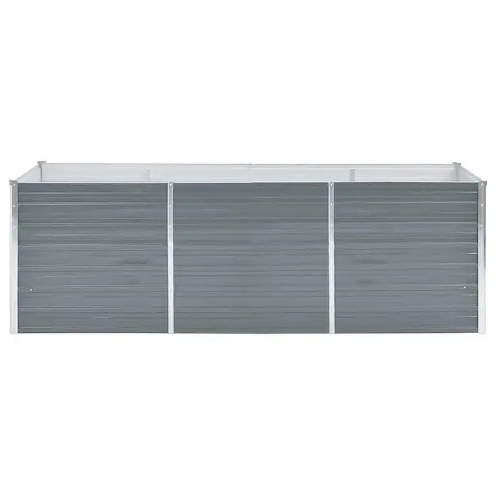 Furnicato Hochbeet - 240 x 80 x 77 cm, Stahl, Grau - Langes, rechteckiges Hochbeet aus grauem Metall.