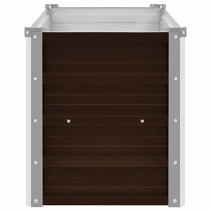Furnicato Hochbeet - 160 x 40 x 45 cm, Stahl, Braun - Braunes Hochbeet aus Wellblech mit silbernen Eckpfosten.