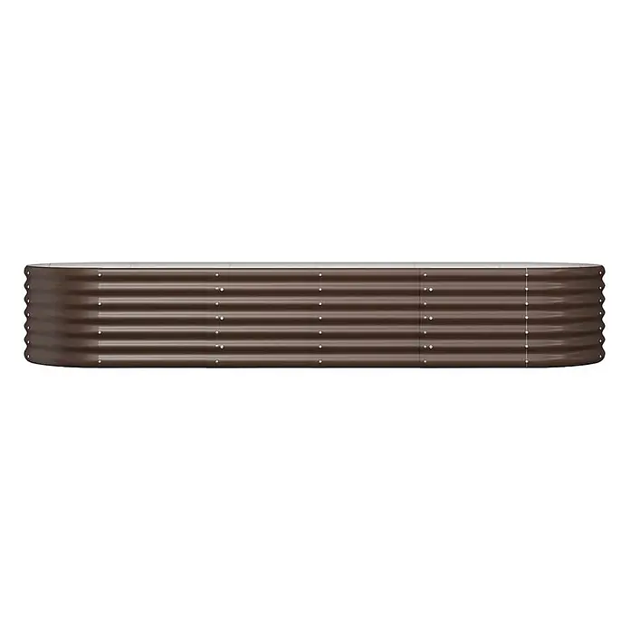 Furnicato Hochbeet - 224 x 80 x 36 cm, Stahl, Braun - Langes, rechteckiges Hochbeet aus braunem Wellblech.