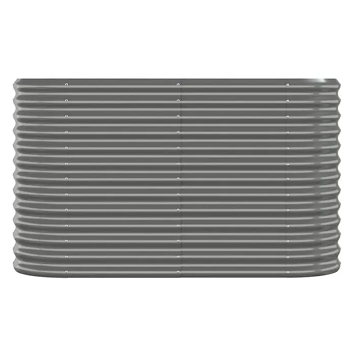 Furnicato Hochbeet - 114 x 40 x 68 cm, Stahl, Grau - Rechteckiges dunkelgraues Hochbeet aus Wellblech.