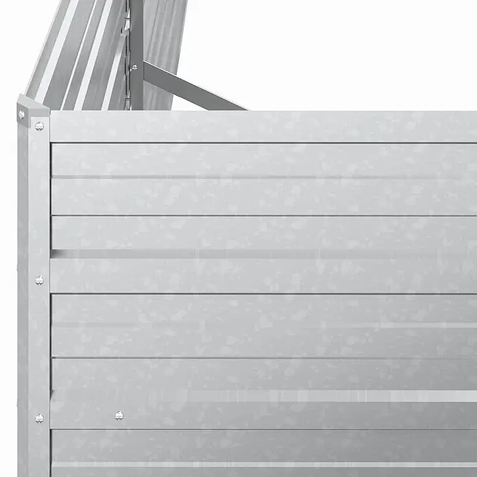 Furnicato Hochbeet - 40 x 160 x 77 cm, Stahl, Silber - Verzinkter Stahl Komposter mit Wellblechplatten und modularer Bauweise.