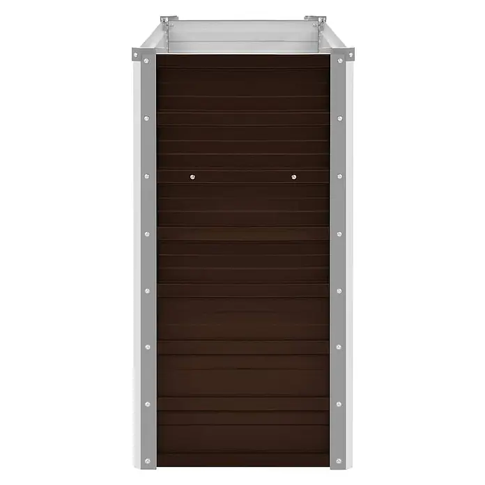 Furnicato Hochbeet verzinkter Stahl - 100 x 40 x 77 cm, Stahl, Braun - Braunes Hochbeet aus Wellblech mit grauem Metallrahmen.