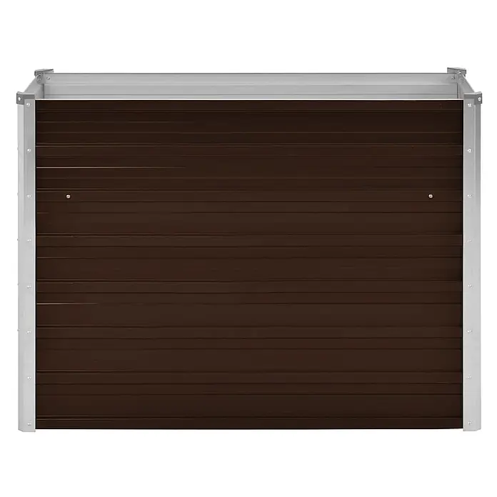 Furnicato Hochbeet verzinkter Stahl - 100 x 40 x 77 cm, Stahl, Braun - Braunes Hochbeet aus Wellblech mit silbernem Aluminiumrahmen.
