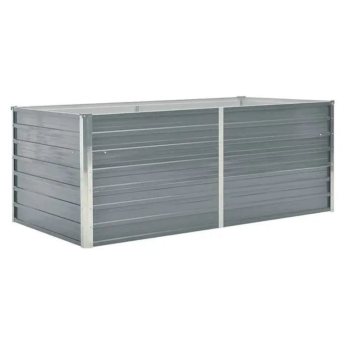 Furnicato Hochbeet - 160 x 80 x 45 cm, Stahl, Grau - Rechteckiges Hochbeet aus grauem Metall zum Pflanzen.