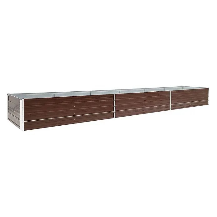 Furnicato Hochbeet - 480 x 80 x 45 cm, Stahl, Braun - Langes, modulares Hochbeet aus braunem Metall.