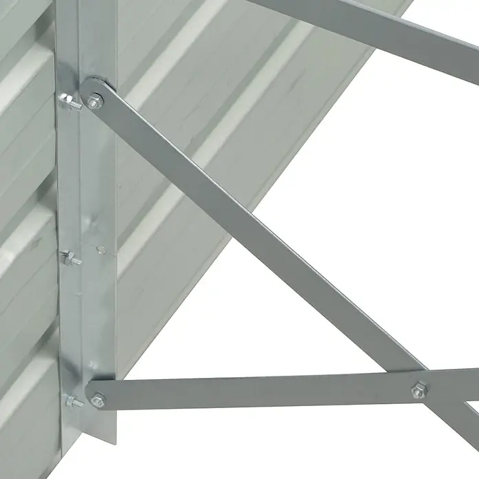 Furnicato Hochbeet - 600 x 80 x 45 cm, Stahl, Braun - Verzinkte Metallstützen mit Schrauben zur Befestigung einer Wellblechplatte.