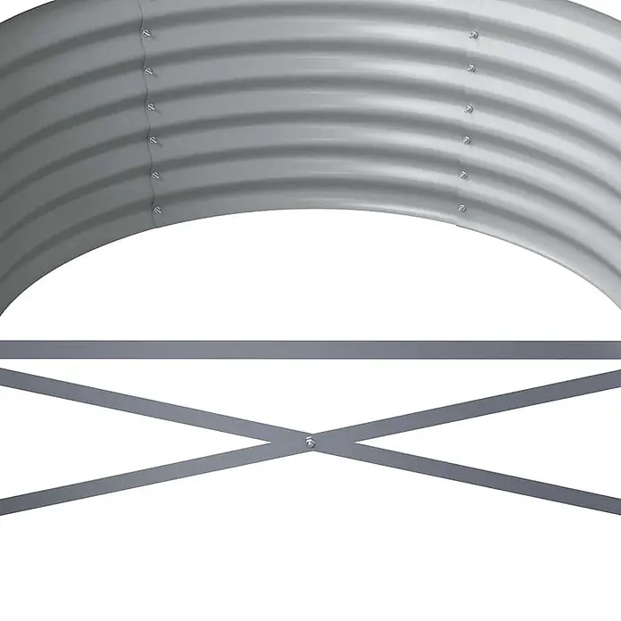 Furnicato Hochbeet - 224 x 80 x 36 cm, Stahl, Silber - Graue, gewellte Hochbeetstruktur aus Metall mit Querstreben.