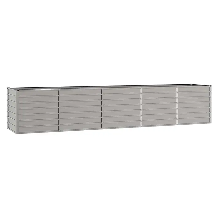 Furnicato Hochbeet - 400 x 80 x 77 cm, Stahl, Braun - Langes graues Metallschubladenschrank mit vielen Fächern für Pläne oder Kleinteile.