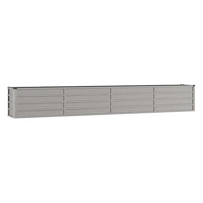 Furnicato Hochbeet - 320 x 40 x 45 cm, Stahl, Braun - Langes, graues Hochbeet aus Metall mit segmentierten Paneelen.