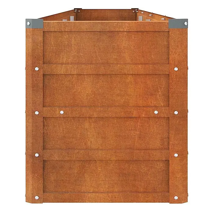 Furnicato Hochbeet - 320 x 40 x 45 cm, Stahl, Braun - Stabile braune Holz-Pflanzkiste mit Metallschrauben und grauen Eckbeschlägen.