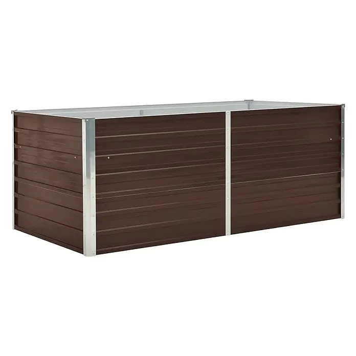 Furnicato Hochbeet - 160 x 80 x 45 cm, Metall, Braun - Braunes Hochbeet aus Wellblech mit verzinktem Stahlrahmen.
