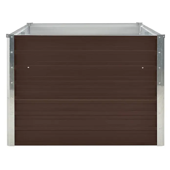 Furnicato Hochbeet - 160 x 80 x 45 cm, Metall, Braun - Braunes Hochbeet aus Wellblech mit einem silbernen verzinkten Stahlrahmen zum Pflanzen.
