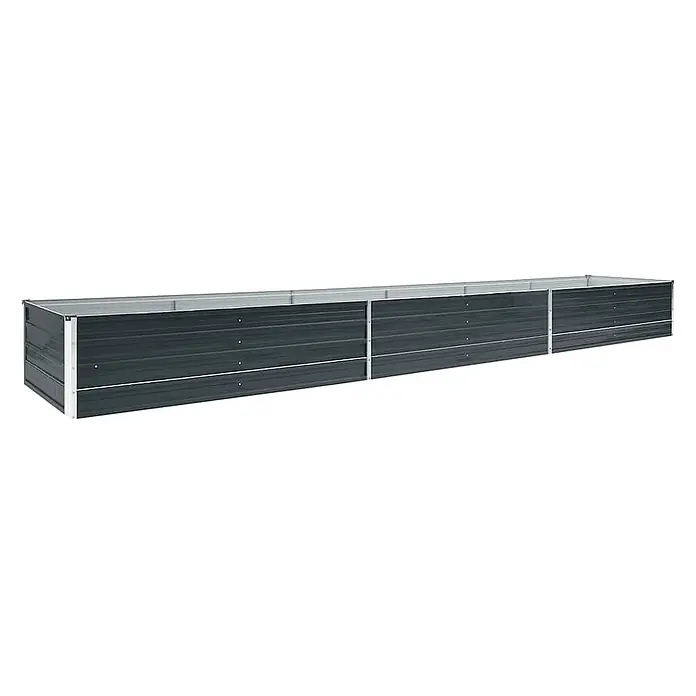 Furnicato Hochbeet - 480 x 80 x 45 cm, Stahl, Anthrazit - Langes, dunkelgraues Hochbeet aus Metall mit Sektionsdesign.