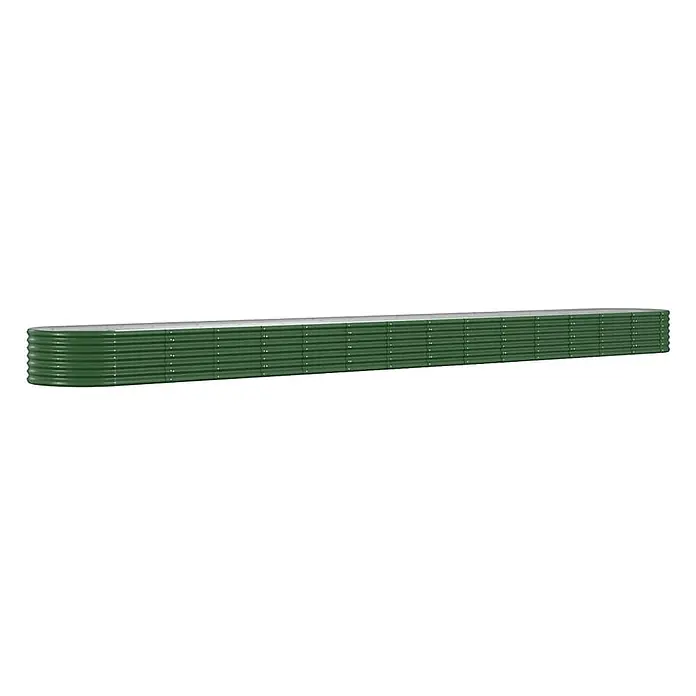 Furnicato Hochbeet - 620 x 80 x 36 cm, Stahl, Grün - Langes, schmales, grünes Hochbeet aus Wellblech.
