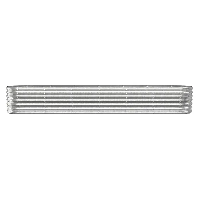 Furnicato Hochbeet - 260 x 40 x 36 cm, Stahl, Silber - Metallischer Wärmetauscherkern mit mehreren horizontalen Rohren zur Wärmeübertragung.