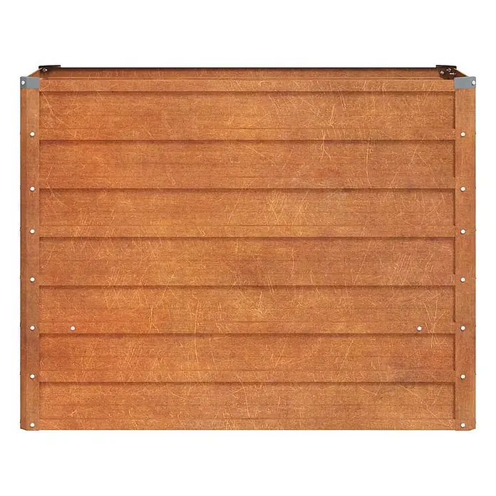 Furnicato Hochbeet - 100 x 40 x 77 cm, Stahl, Braun - Rotbraune Holzplatte mit horizontalen Lamellen und Metalleckverbindern, geeignet für Hochbeet oder Komposter.