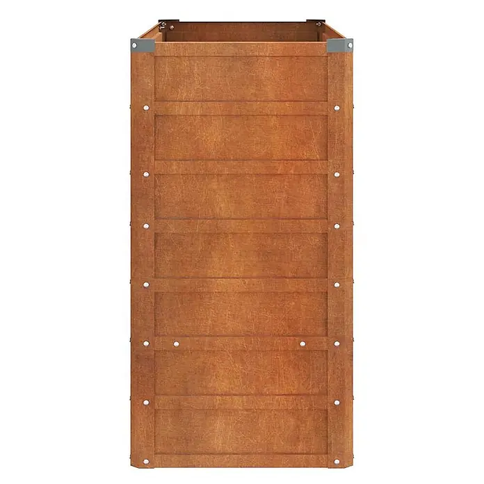 Furnicato Hochbeet - 100 x 40 x 77 cm, Stahl, Braun - Braunes Holz-Hochbeet mit Metalleckbeschlägen und Schrauben. Ideal zum Bepflanzen.
