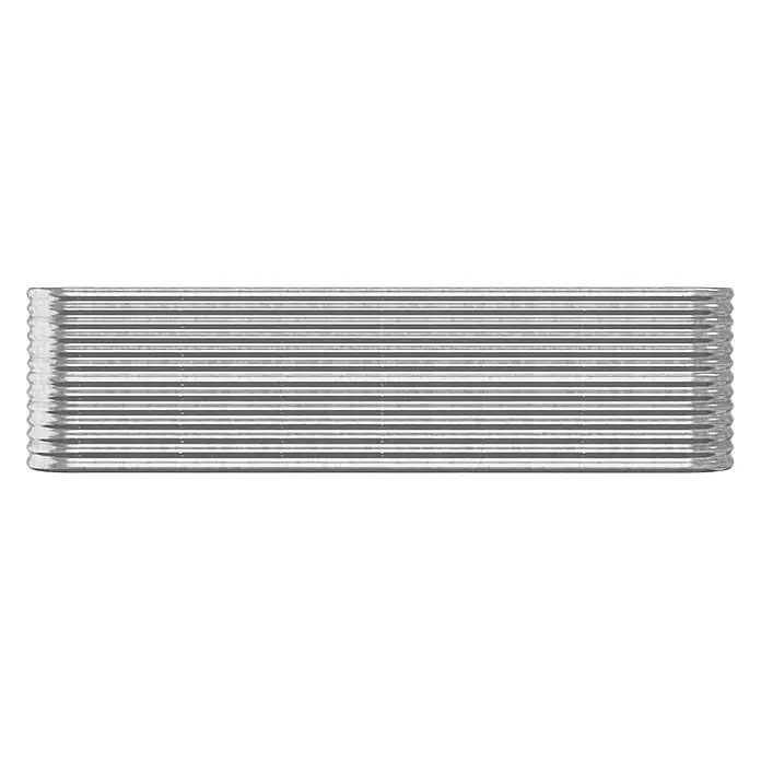 Furnicato Hochbeet - 260 x 40 x 68 cm, Stahl, Silber - Silbernes Wellblech mit horizontalen Rillen.