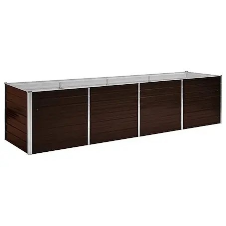 Furnicato Hochbeet aus verzinktem Stahl, Braun, 320 x 80 x 77 cm