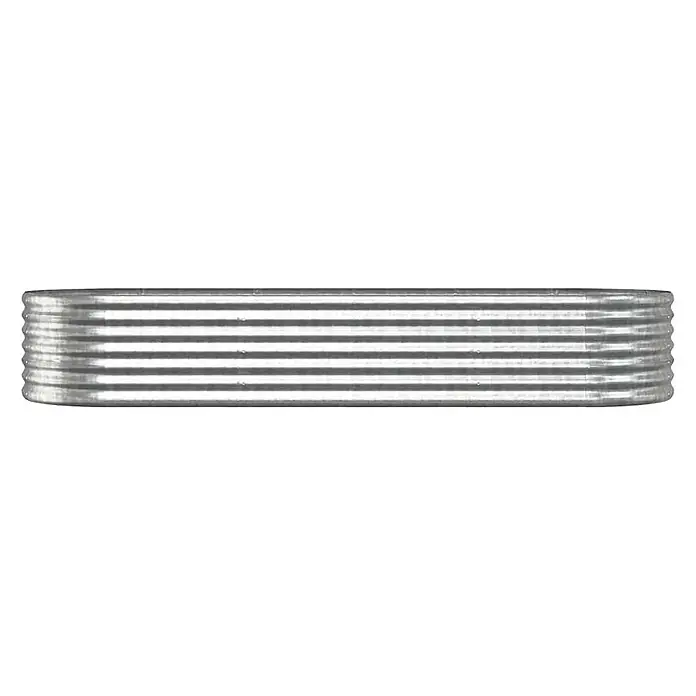 Furnicato Hochbeet - 224 x 80 x 36 cm, Stahl, Silber - Silbernes gewelltes Hochbeet aus Metall zum Bepflanzen.