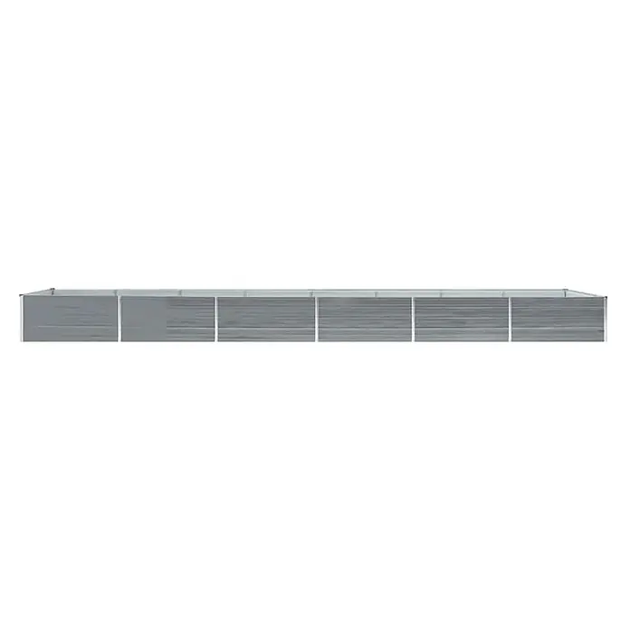 Furnicato Hochbeet - 600 x 80 x 45 cm, Stahl, Grau - Langes rechteckiges graues Hochbeet aus Metall.