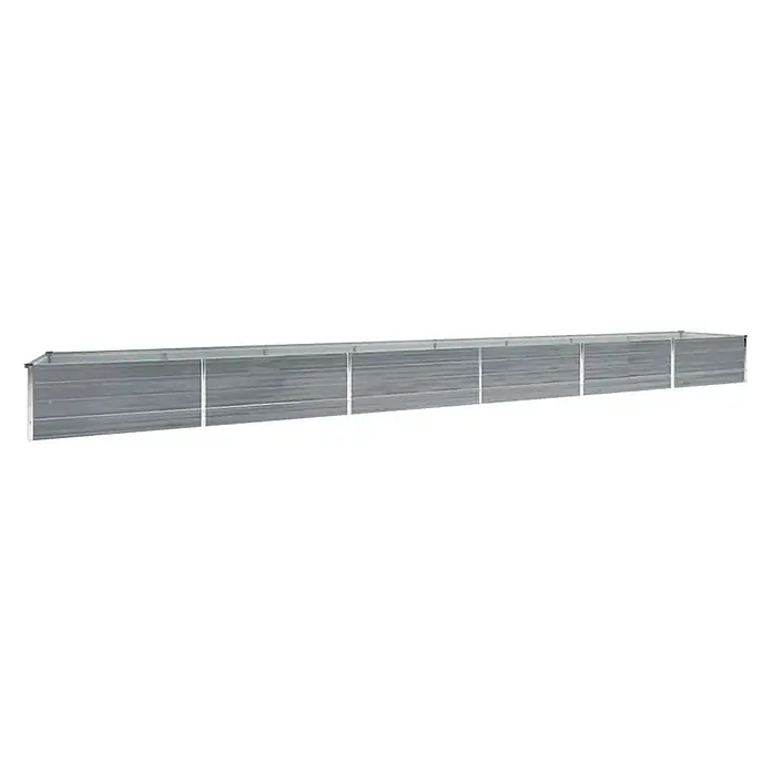 Furnicato Hochbeet - 600 x 80 x 45 cm, Stahl, Grau - Langes, rechteckiges Hochbeet aus verzinktem Stahl.