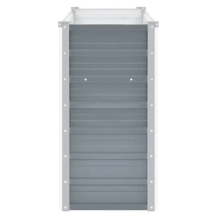 Furnicato Hochbeet - 100 x 40 x 77 cm, Stahl, Grau - Hohes rechteckiges Hochbeet mit grauen Wellblechpaneelen und hellgrauen Eckstützen.