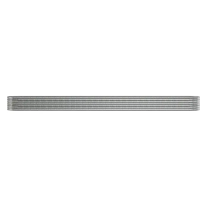 Furnicato Hochbeet - 512 x 512 x 36 cm, Stahl, Silber - Silbernes Wellblechpaneel mit horizontalen Rillen.