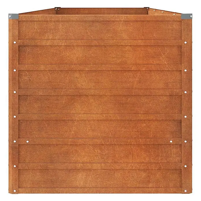 Furnicato Hochbeet - 320 x 80 x 77 cm, Stahl, Braun - Brauner Kompostbehälter aus Holzlatten mit Metalleckverstärkungen.