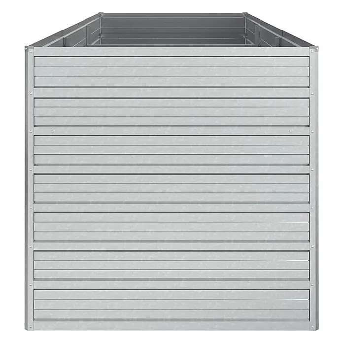 Furnicato Hochbeet - 240 x 80 x 77 cm, Stahl, Silber - Silbernes Hochbeet aus verzinktem Stahl mit horizontalen Lamellenpaneelen.