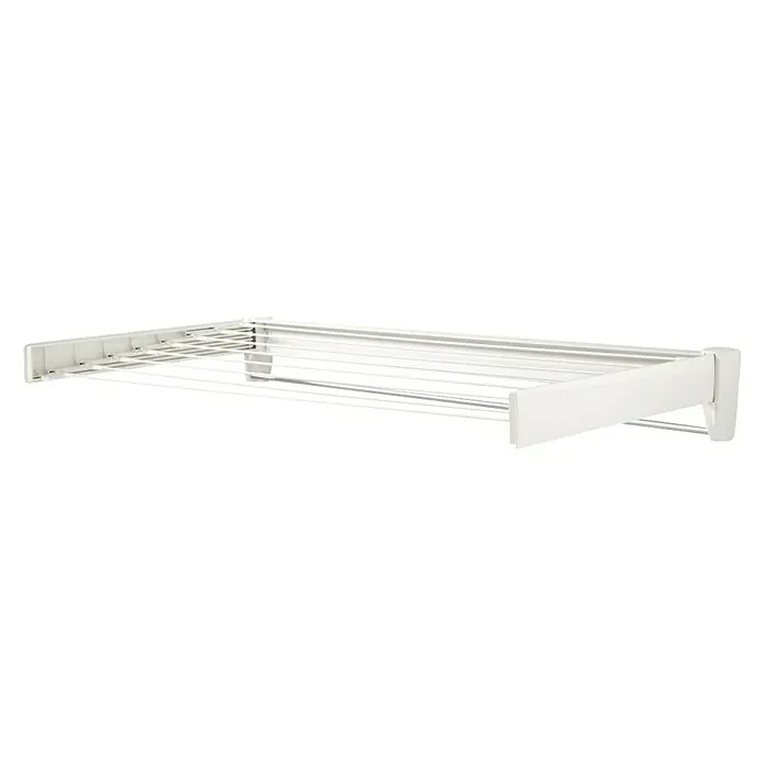 Leifheit Wandwäschetrockner Telegant 81 Protect Plus - Länge Wäscheleine: 8,1 m, 103 cm, Farbe: Weiß - Wandmontierter Wäscheständer ausziehbar mit mehreren Trockenstäben, ideal für kleine Räume und zum Trocknen von Wäsche im Innenbereich.