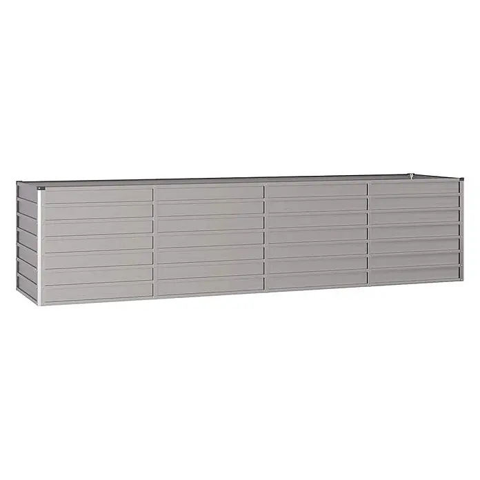 Furnicato Hochbeet - 320 x 80 x 77 cm, Stahl, Braun - Langer grauer Metallschrank mit mehreren Schubladen zur organisierten Aufbewahrung.