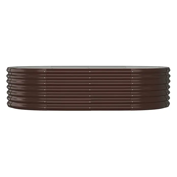 Furnicato Hochbeet oval, verzinkter Stahl, braun, 152 x 80 x 36 cm -  - Dunkelbraunes, ovales Hochbeet aus Wellblech zum Bepflanzen.