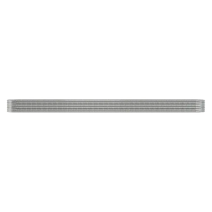 Furnicato Hochbeet - 620 x 80 x 36 cm, Stahl, Silber - Silbernes Wellmetallprofil mit horizontalen Rillen.