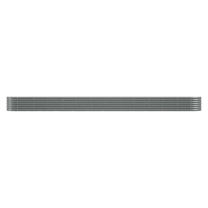 Furnicato Hochbeet - 512 x 80 x 36 cm, Stahl, Grau - Graues Metallelement mit horizontalen Wellrippen.